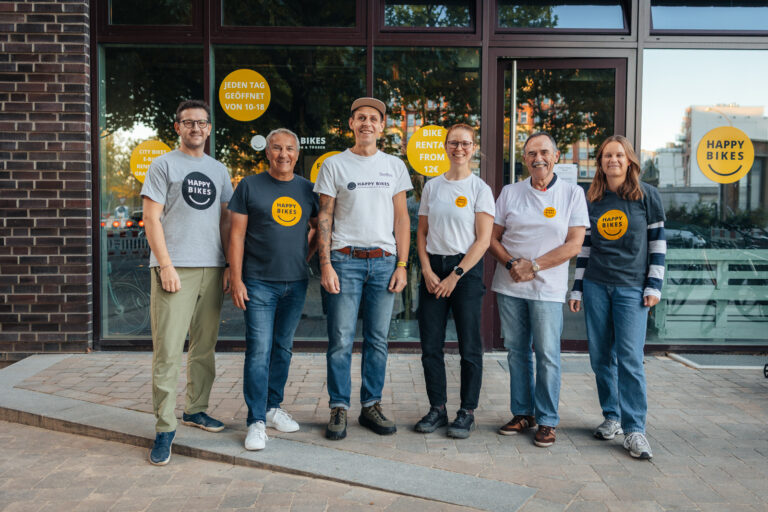 Gelukkig fietsenteam